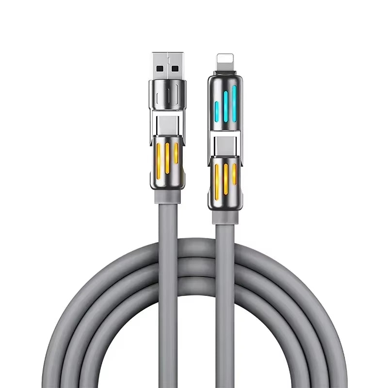 Eary 4-in-1 USB-C Cable (6Ft) - 240W Fast Charging and Data Transfer for iPhone 15, MacBook, iPad, and Samsung Devices