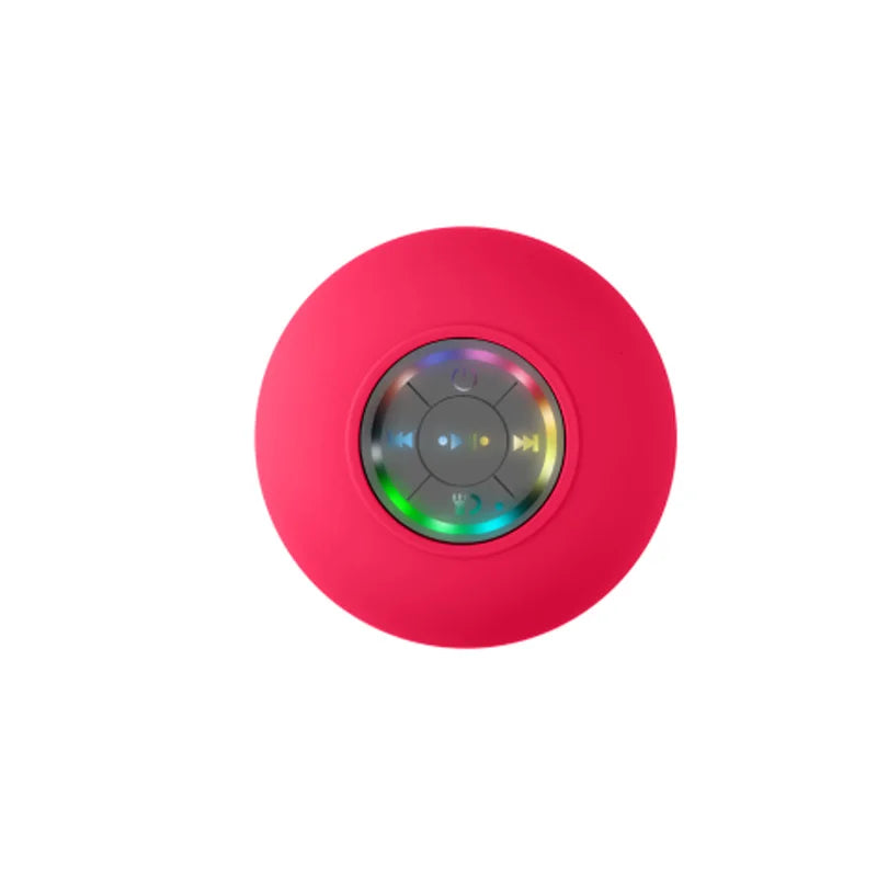 Portable Waterproof Bluetooth Shower Speaker with Suction Cup and LED Lighting, Featuring 3D Surround Stereo Subwoofer