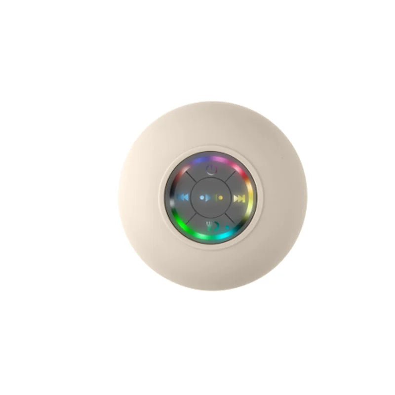 Portable Waterproof Bluetooth Shower Speaker with Suction Cup and LED Lighting, Featuring 3D Surround Stereo Subwoofer