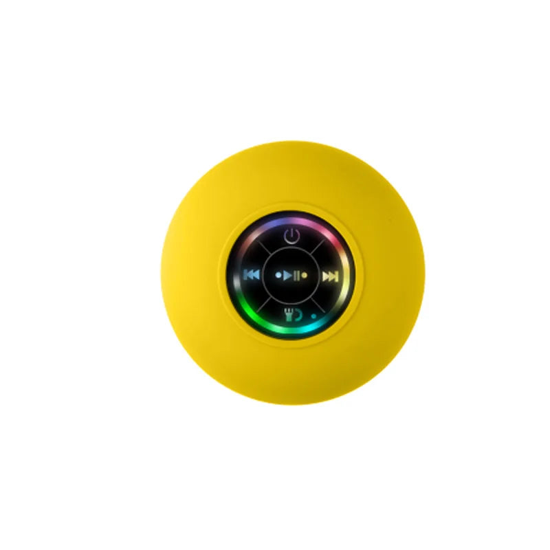Portable Waterproof Bluetooth Shower Speaker with Suction Cup and LED Lighting, Featuring 3D Surround Stereo Subwoofer