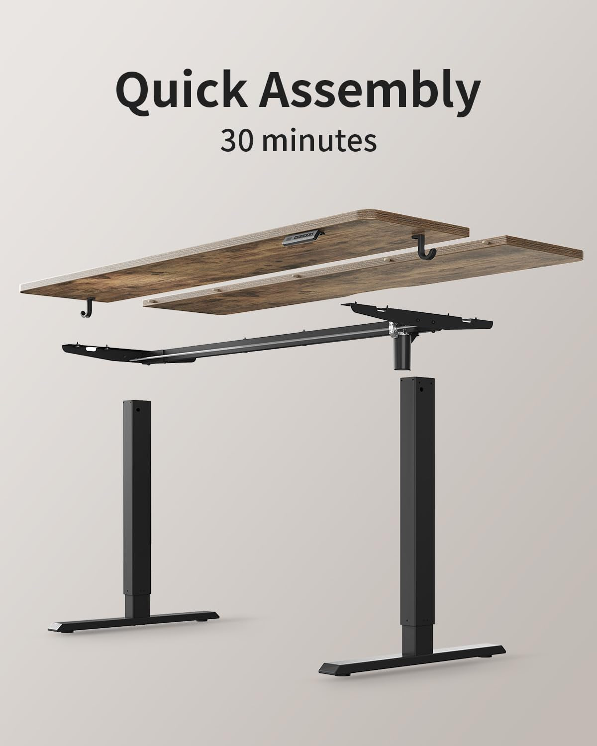 Electric Standing Desk, 48 X 24 Inches Height Adjustable Stand up Desk, Sit Stand Home Office Desk, Computer Desk, Rustic Brown