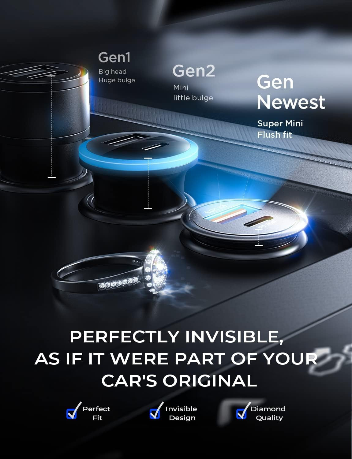 67.5W for Iphone 17 Car Charger USB C Fast Charge, PD 45W USBC Car Phone Charger Adapter, All Metal Cigarette Lighter Adapter for Iphone 17 Pro Max Air 16 15 Air Samsung S25 Android