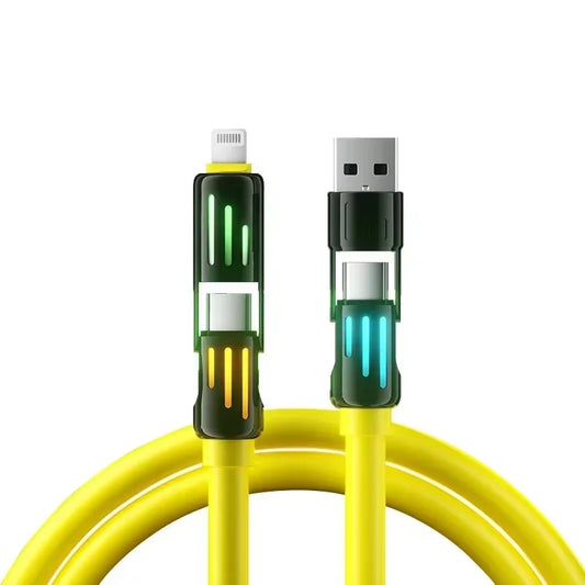 Eary 4-in-1 USB-C Cable (6Ft) - 240W Fast Charging and Data Transfer for iPhone 15, MacBook, iPad, and Samsung Devices