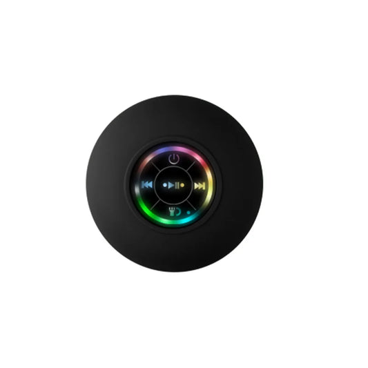 Portable Waterproof Bluetooth Shower Speaker with Suction Cup and LED Lighting, Featuring 3D Surround Stereo Subwoofer