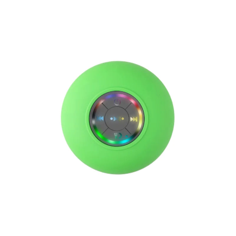 Portable Waterproof Bluetooth Shower Speaker with Suction Cup and LED Lighting, Featuring 3D Surround Stereo Subwoofer